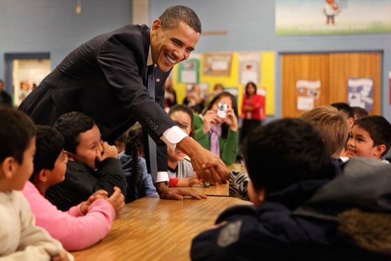 President Obama Visits Maryland Grade School