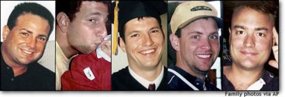 From left to right: Lou Nacke, Jeremy Glick, Mark Bingham, Todd Beamer, Tom Burnett