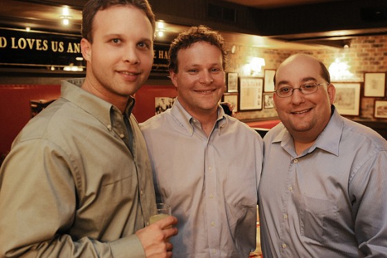 Chris Licht (center) with producer Jon Tower (l.) and director TJ Asprea (r.)