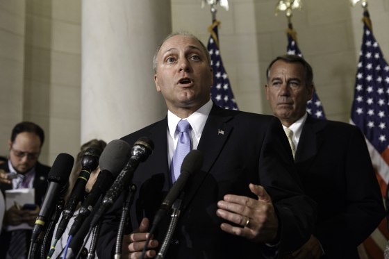 Rep. Steve Scalise, R-La. speaks to reporters on Capitol Hill in Washington, D.C., June 19, 2014.