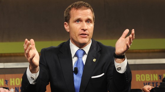 Eric Greitens Founder and CEO, The Mission Continues speaks at the Robin Hood Veterans Summit at Intrepid Sea-Air-Space Museum on May 7, 2012 in New York City. (Photo by Craig Barritt/Getty for The Robin Hood Foundation)