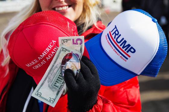 Donald Trump dropped 378 000 on Make America Great Again hats in 2015 s final quarter