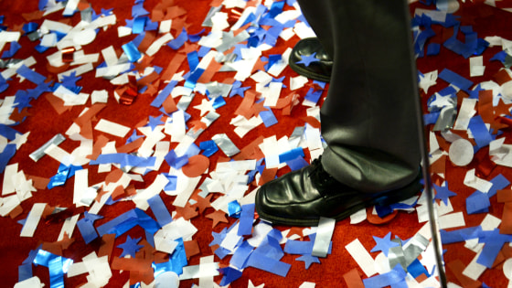 Confetti on the floor on the last day of the 2012 Republican National Convention.