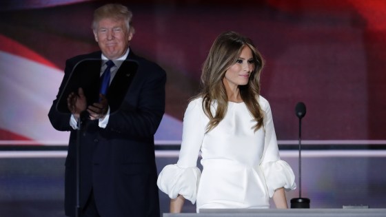 Melania Trump, wife of Republican Presidential Candidate Donald Trump, walks to the podium at the Republican National Convention in Cleveland, July 18, 2016. (Photo by J. Scott Applewhite/AP)