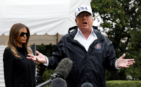 Image: Trump speaks before departing Washington for Florida