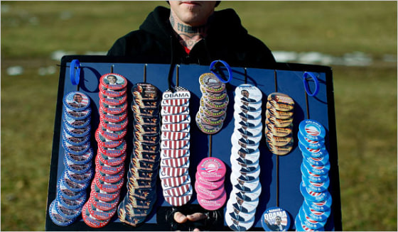 Image: Political buttons for sale.