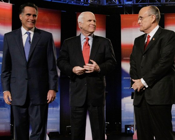 Image:  Mitt Romney, John McCain, Rudy Giuliani