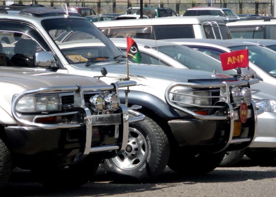 Image: SUVs outside Pakistan's parliament