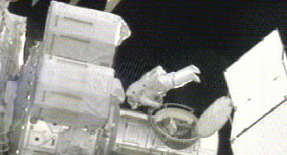 Image: Astronaut Michael Foreman exits the international space station