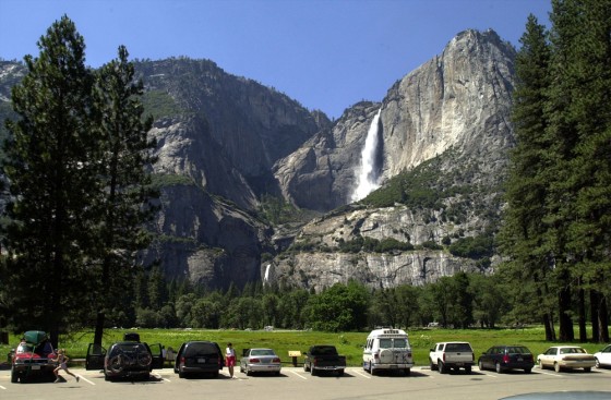 Image: Parking lot near Yosemite Falls in Yosemite National Park, California