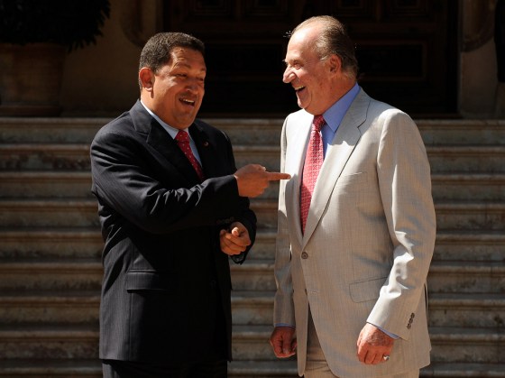 Image: King Juan Carlos Meets Venezuelan President Hugo Chavez