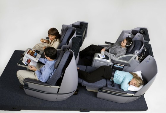 Image: Continental Airlines lie-flat seats