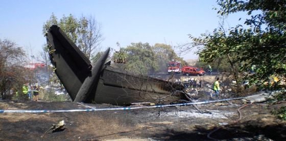 Image: Spanair aircraft crashed on take off from Barajas Airport