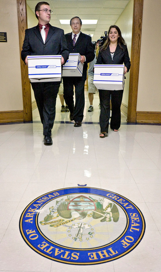 Image: Carrying petitions
