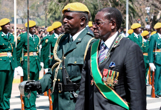Image: Zimbabwe President Robert Mugabe arrives at Parliament
