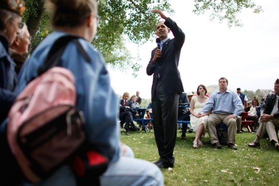 Image: Barack Obama Campaigns In Iowa, Missouri, And Montana Ahead Of The DNC