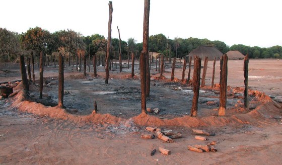 Image: Charred remains of house