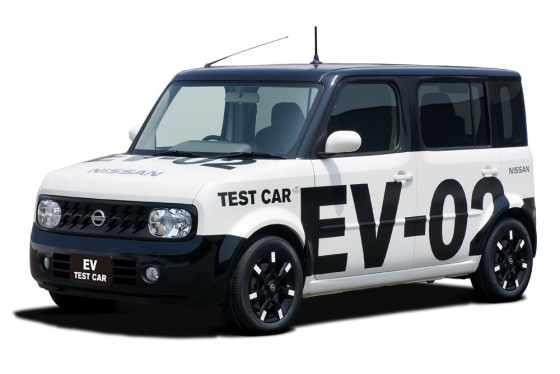 Nissan is testing a new electric motor powered by lithium-ion batteries in this boxy small car called the Cube.