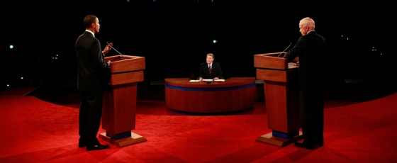 Democratic presidential nominee Sen. Obama and Republican presidential nominee Sen. McCain take part in first presidential debate in Mississippi