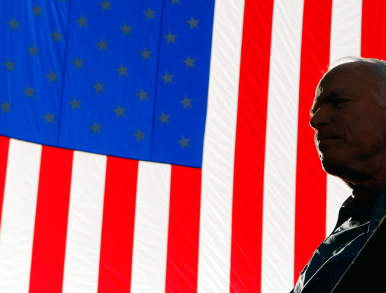Image: U.S. Republican presidential nominee Senator McCain speaks at a campaign rally in Mesilla