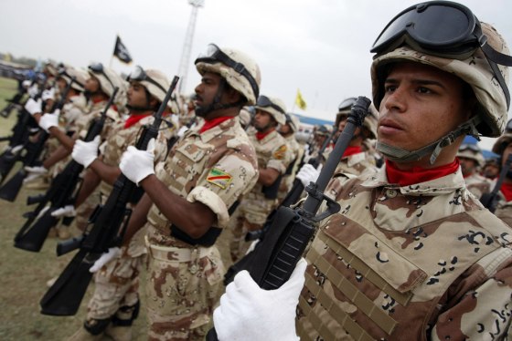 Image: Iraqi Armed Forces parade in a football stadium