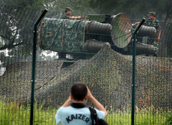 Image: Camouflaged surface-to-air missile launcher