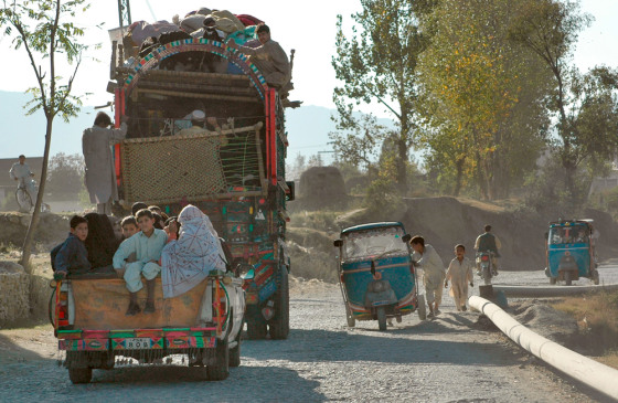 Residents flee the outskirts of Mingora