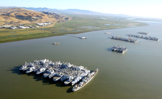The Suisun Bay Reserve Fleet, part of the&nbsp;National Defense Reserve Fleet, lies&nbsp;anchored in Suisun Bay, Calif.
