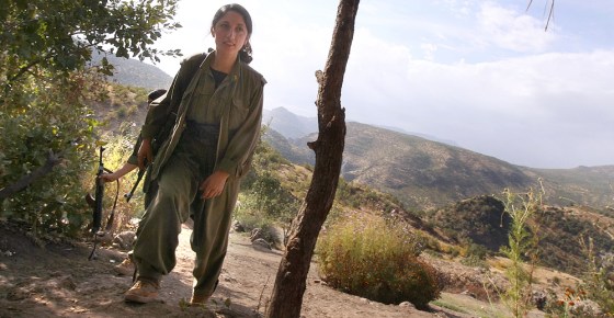 Image: A member of the Kurdistan Workers' Party(PKK) near Turkey's border with Iraq