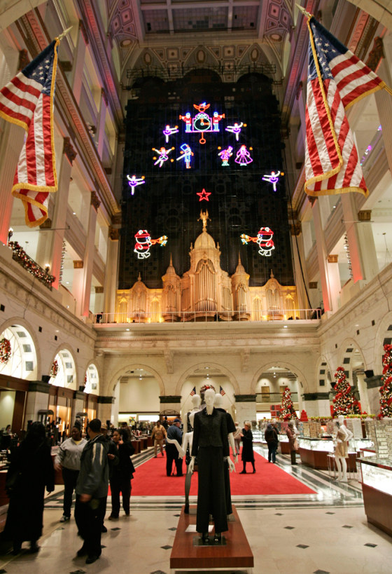Image: Christmas decorations at Macy's in Philadelphia