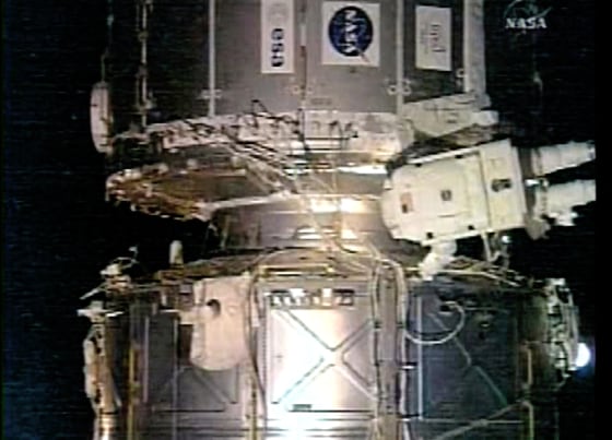 Image: Astronaut works on the international space station
