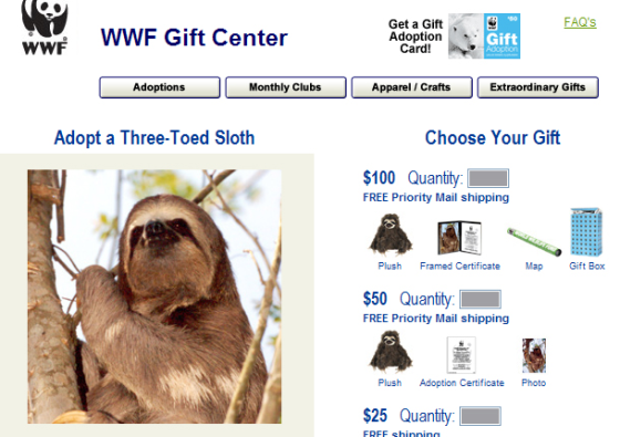 Image: adopt a sloth