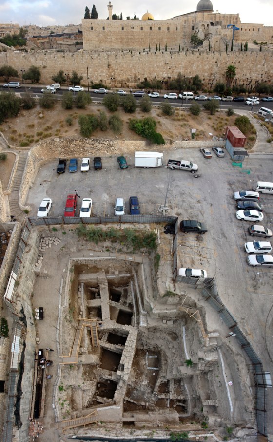 Image: 2,000-year-old remains of a building, just outside the walls of Jerusalem's Old City