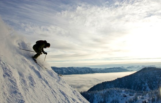 Image: Sarah Oakden skiing at Fernie Alpine Resort, BC, Canada