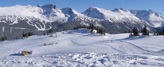 Lots of fresh snow on a picture-perfect day at Whistler.