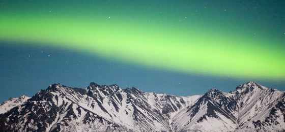 Image: Aurora Borealis, also called the Northern Lights, over the Chugach Range near Palmer, Alaska