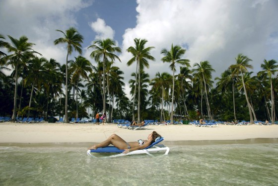 A tourist relaxes in the Dominican Republic