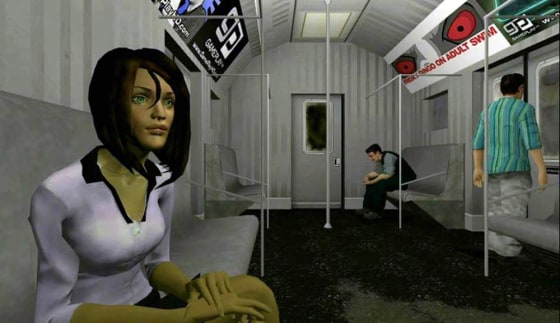 Image: Kuma Games, Amber rides a subway in the computer-generated short film \"Leaving The Game.\"