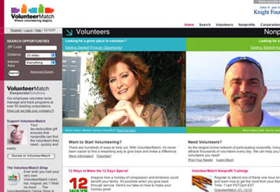 VolunteerMatch.org is among a growing numbers of Web sites that help hook up charities with donors.