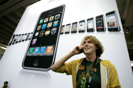 Image: Wil Gieseler talks on his Apple iPhone