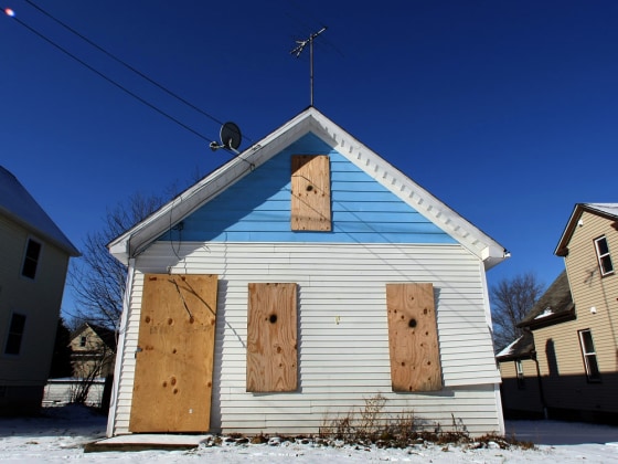 Image: boarded up home
