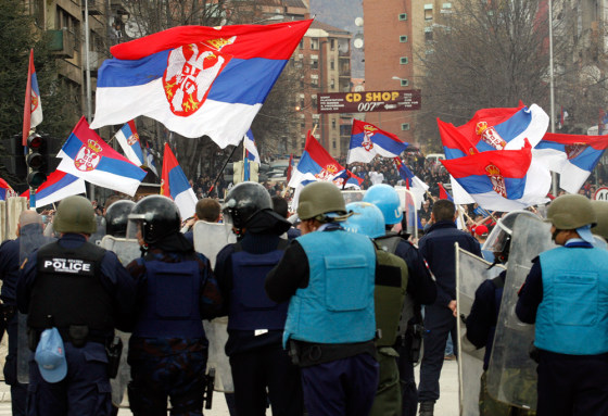 Serb protesters attack U.N. police in Kosovo