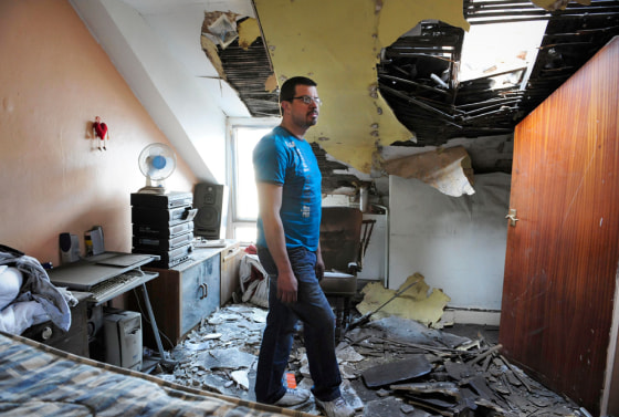 Image: Kleber Afonso in his earthquke damaged bedroom in northern England.