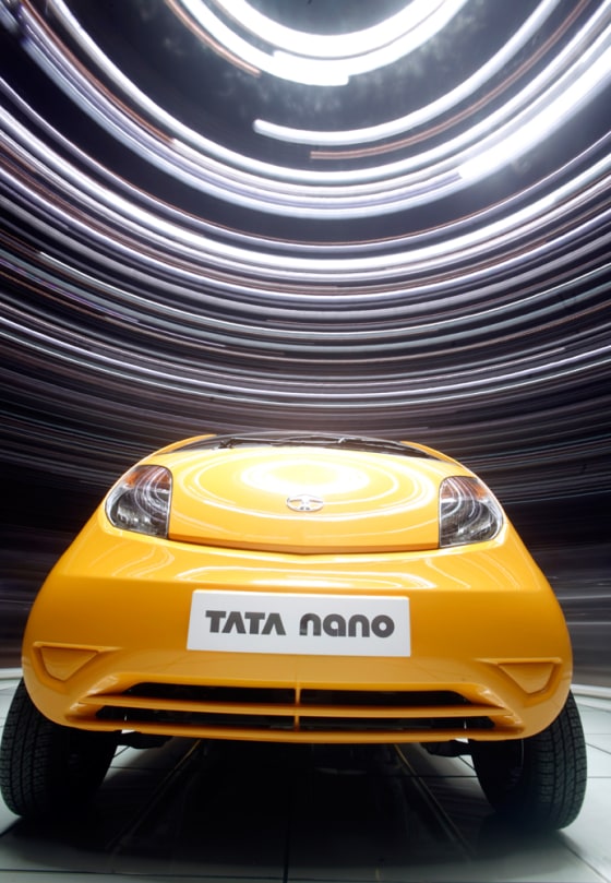 Image: A Tata Nano is displayed during the second media day of the 78th Geneva Car Show at the Palexpo in Geneva