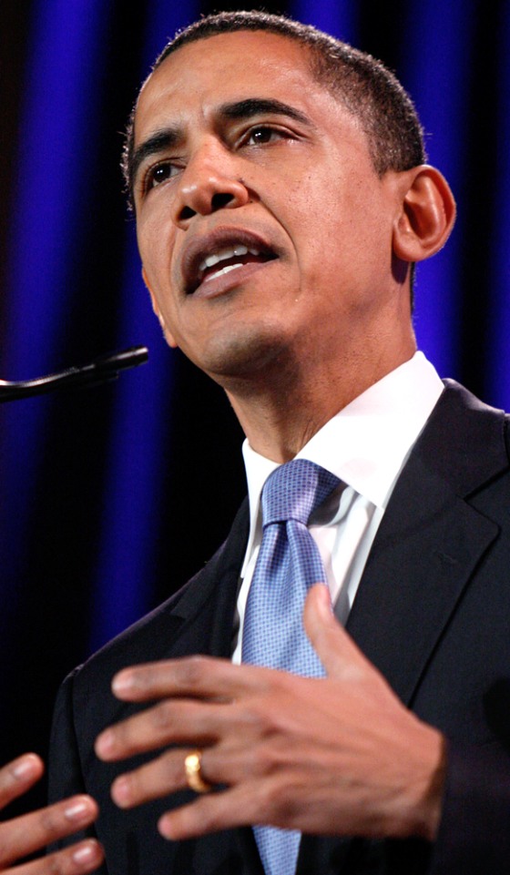 Image: Barack Obama delivering speech