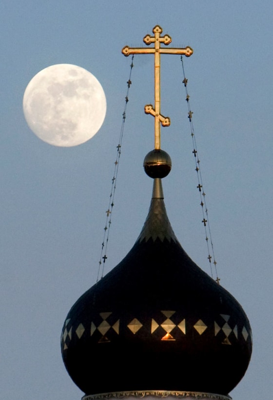 Image: full moon stands over an Orthodox