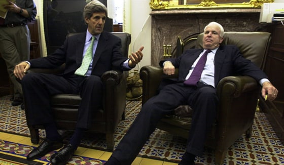 Image: John Kerry and John McCain.