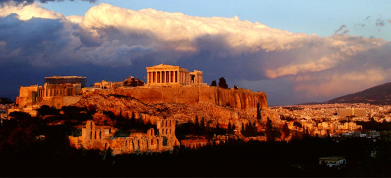 Image: The ancient Parthenon temple, in the Acropolis hill.