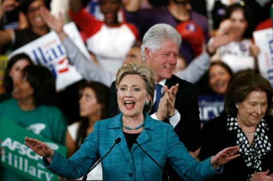 Image: Senator Clinton addresses supporters at her Pennsylvania primary election night rally in Philadelphia