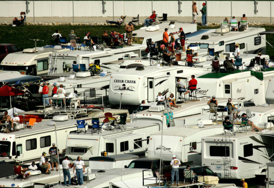 Image: NASCAR fans in RVs